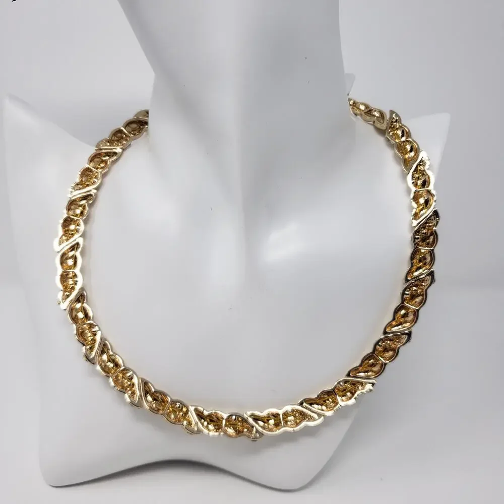 NWT Sugarfix by Baublebar Gold-Tone Hinged Twist Rhinestone Necklace Women's